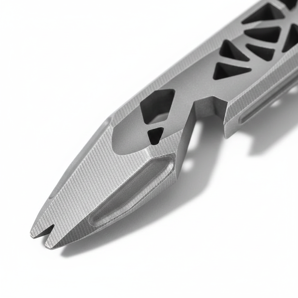 Detail shot tip edge and bottle opener