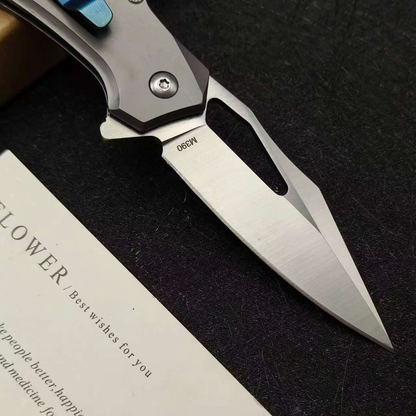 M390 Mechanical Folding Knife — CNC Blue Edition