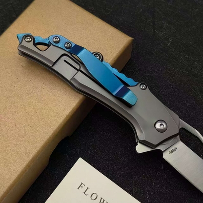 M390 Mechanical Folding Knife — CNC Blue Edition
