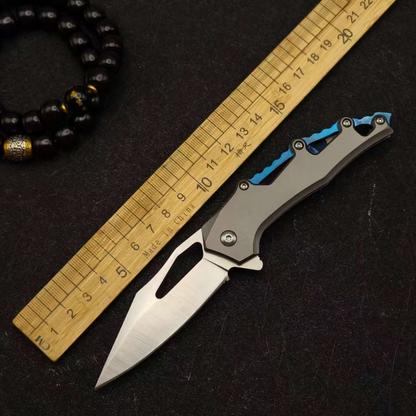M390 Mechanical Folding Knife — CNC Blue Edition