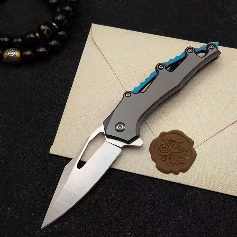 M390 Mechanical Folding Knife — CNC Blue Edition