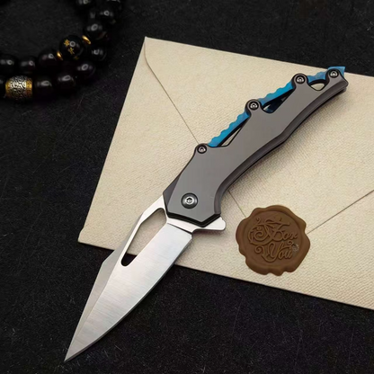 M390 Mechanical Folding Knife — CNC Blue Edition