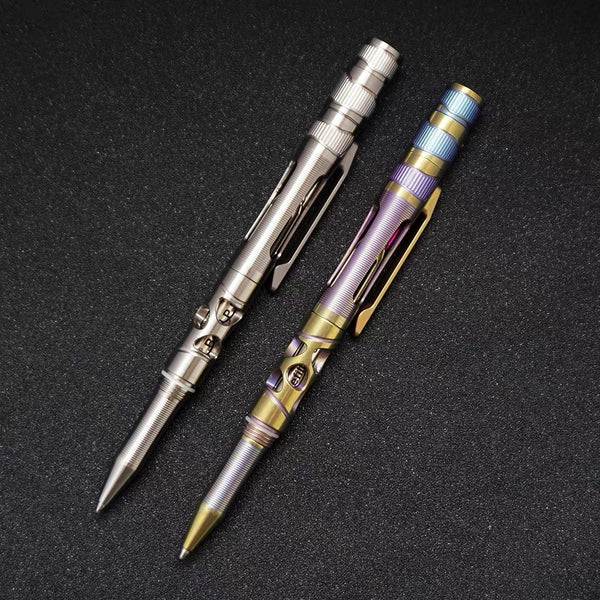 TC4 Titanium Tactical EDC Pen with LED & Tungsten Bezel