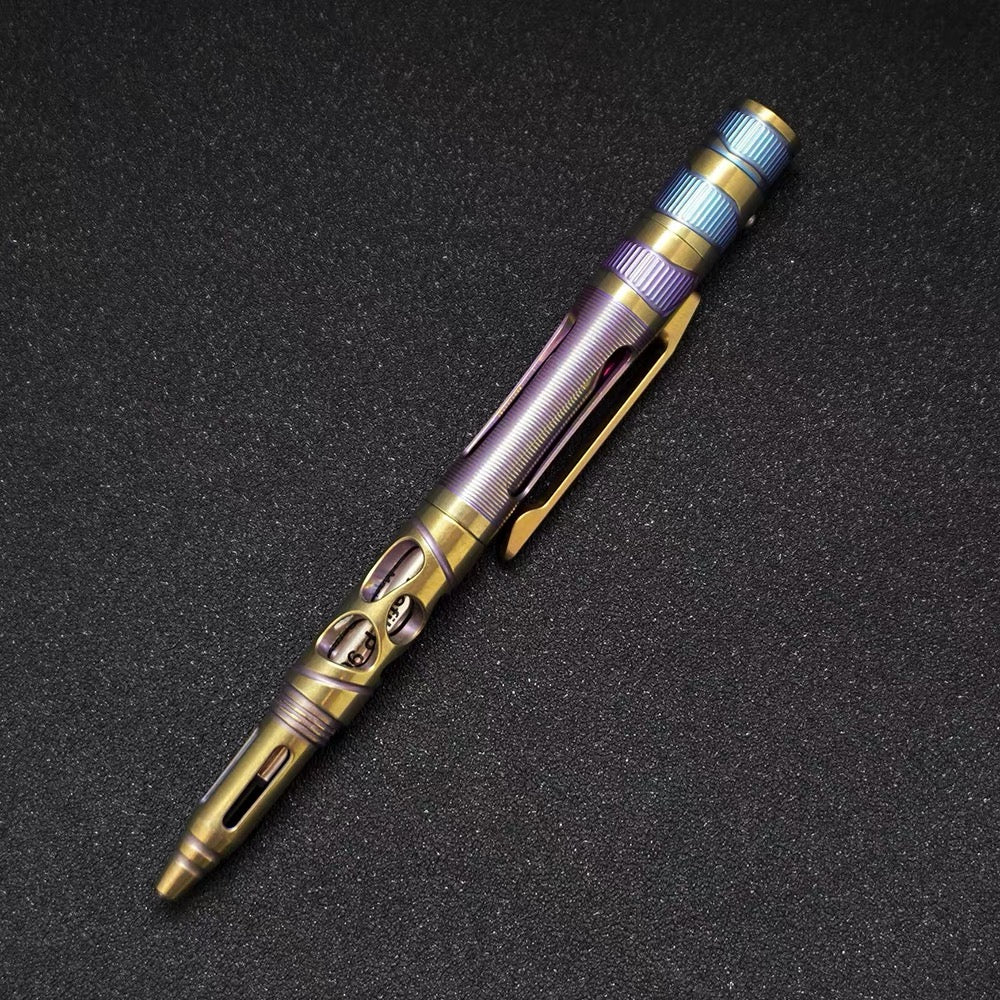 TC4 Titanium Tactical EDC Pen with LED & Tungsten Bezel