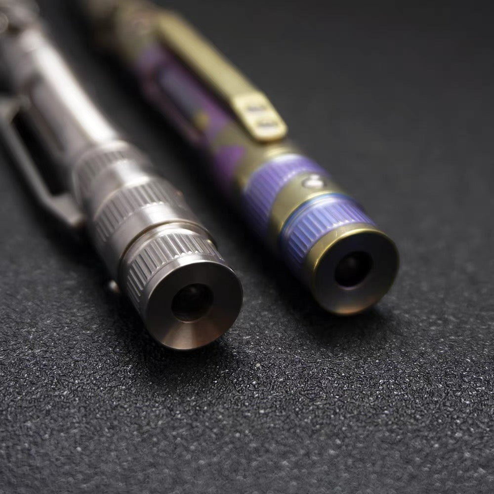 TC4 Titanium Tactical EDC Pen with LED & Tungsten Bezel