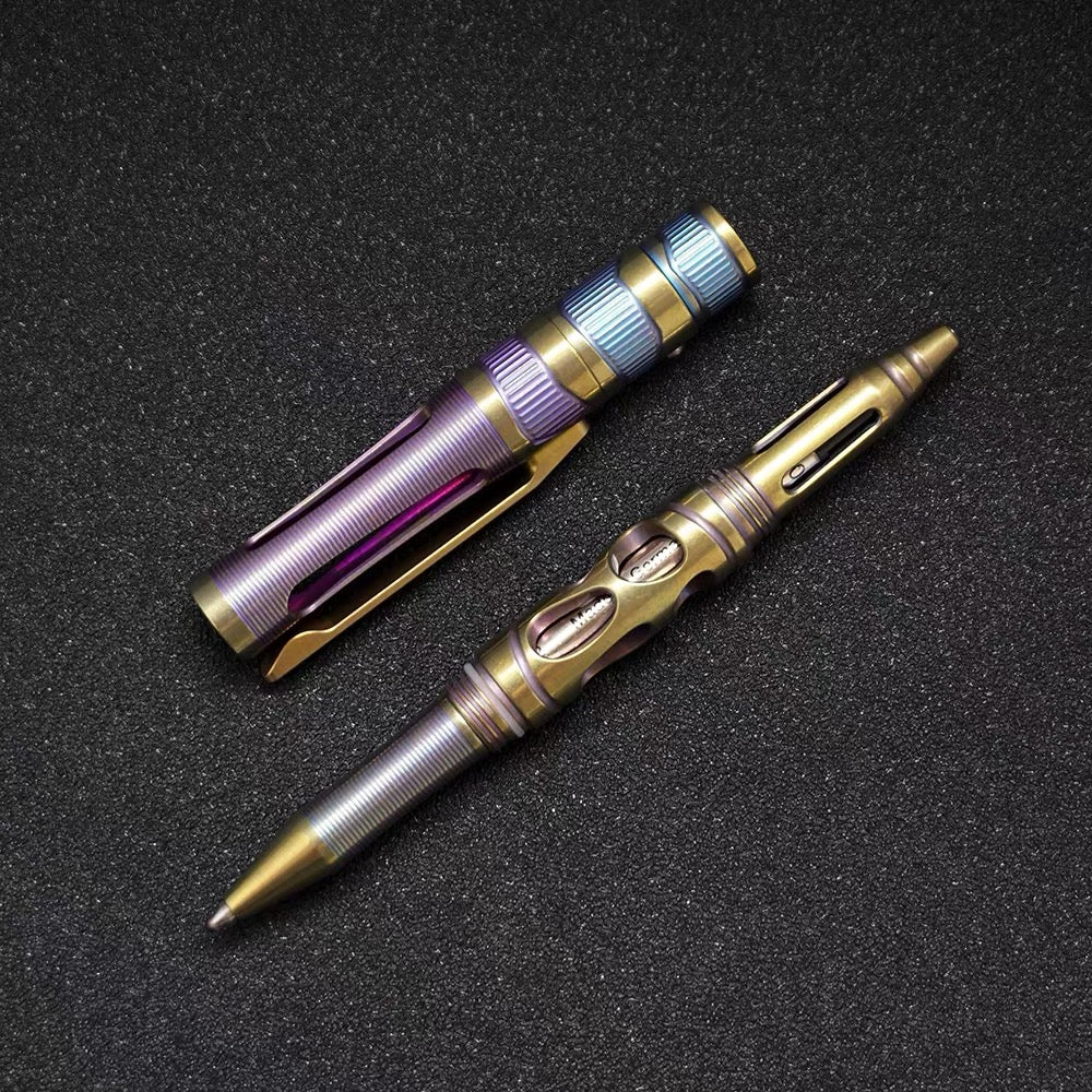 TC4 Titanium Tactical EDC Pen with LED & Tungsten Bezel
