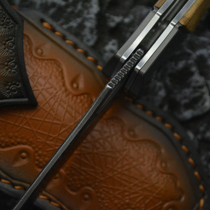 Bamboo Shadow Damascus & Steel Bolster Knife