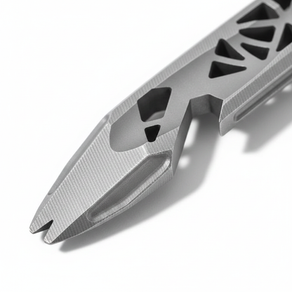 Detail shot tip edge and bottle opener